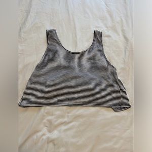 Blue Striped Crop Top